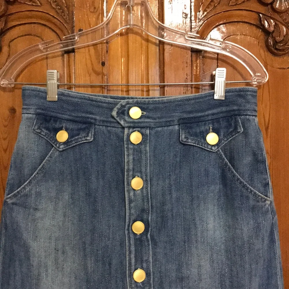 Isabel Marant Odelle Button Down Denim Skirt - Picture 2 of 7